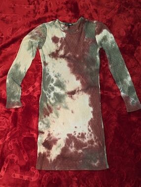 slim fit dress slacks Long Sleeve Tie Dye Maxi Dress by Nuichan